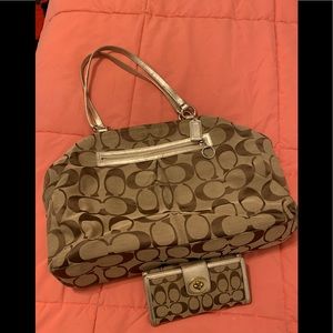 Large COACH Shoulder Bag with Matching Wallet